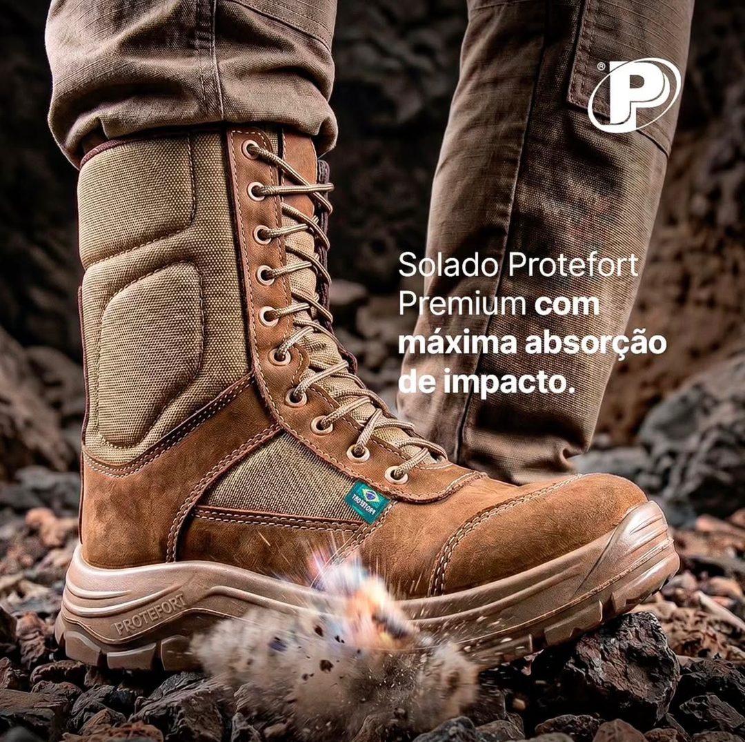 Bota Tática Protefort — solado premium e zíper lateral